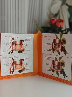 Clarins Extra Firming Energy Cream Samples (Day 0.07oz x2, Night 0.06oz x2)